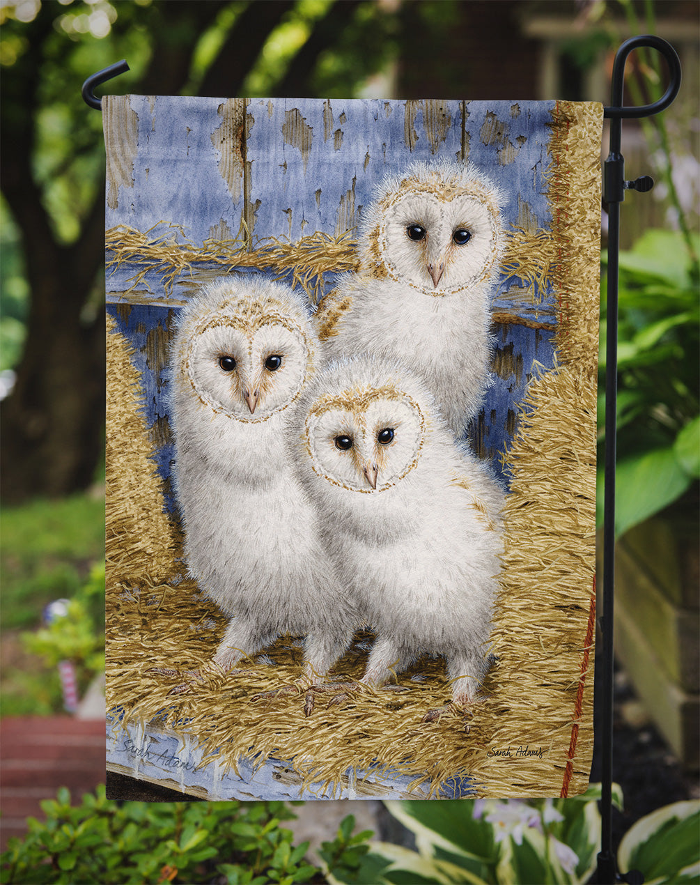 Barn Owl Chicks Flag Garden Size ASA2076GF.