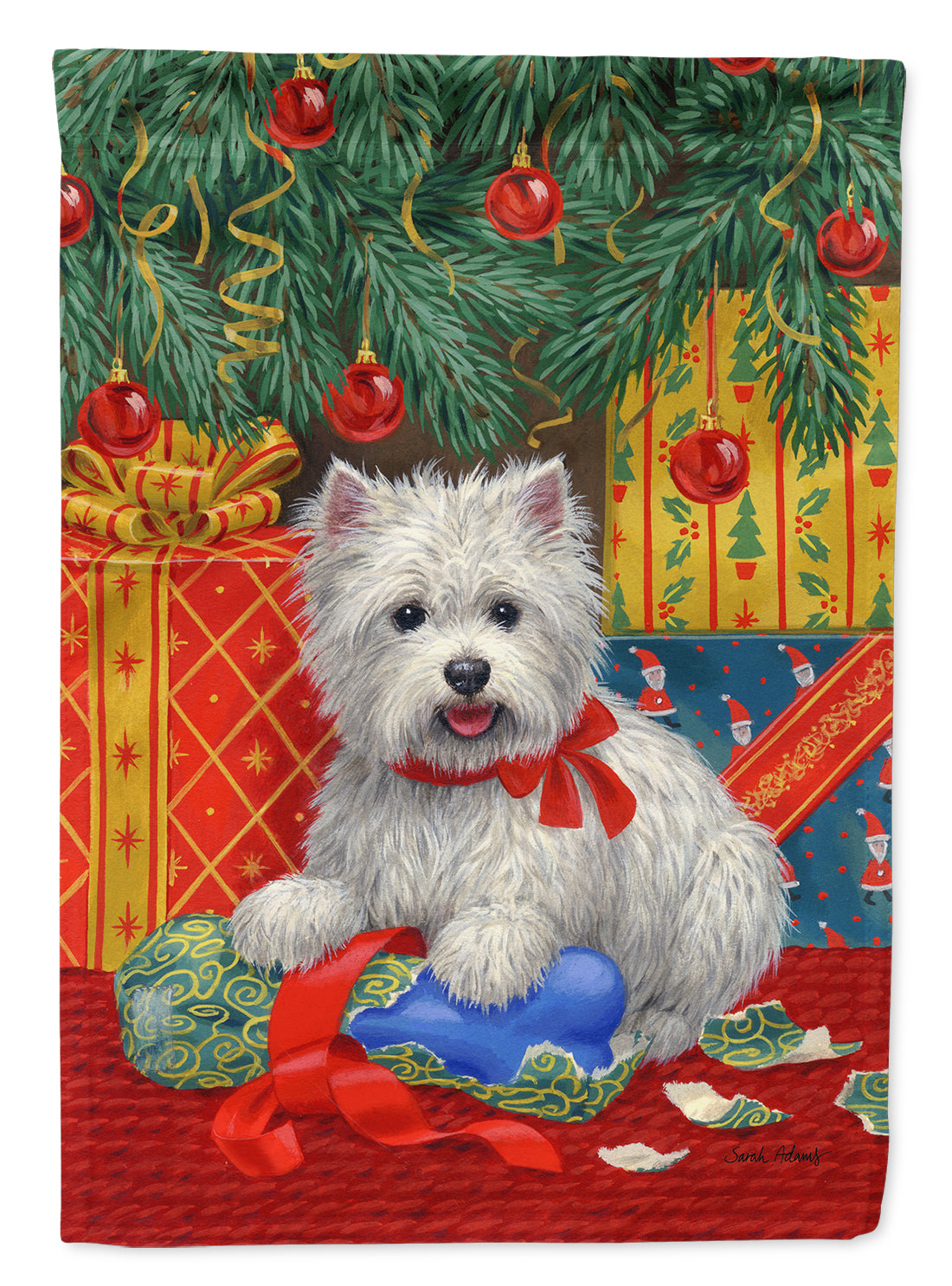 Westie Christmas Packages Flag Canvas House Size ASA2080CHF  the-store.com.