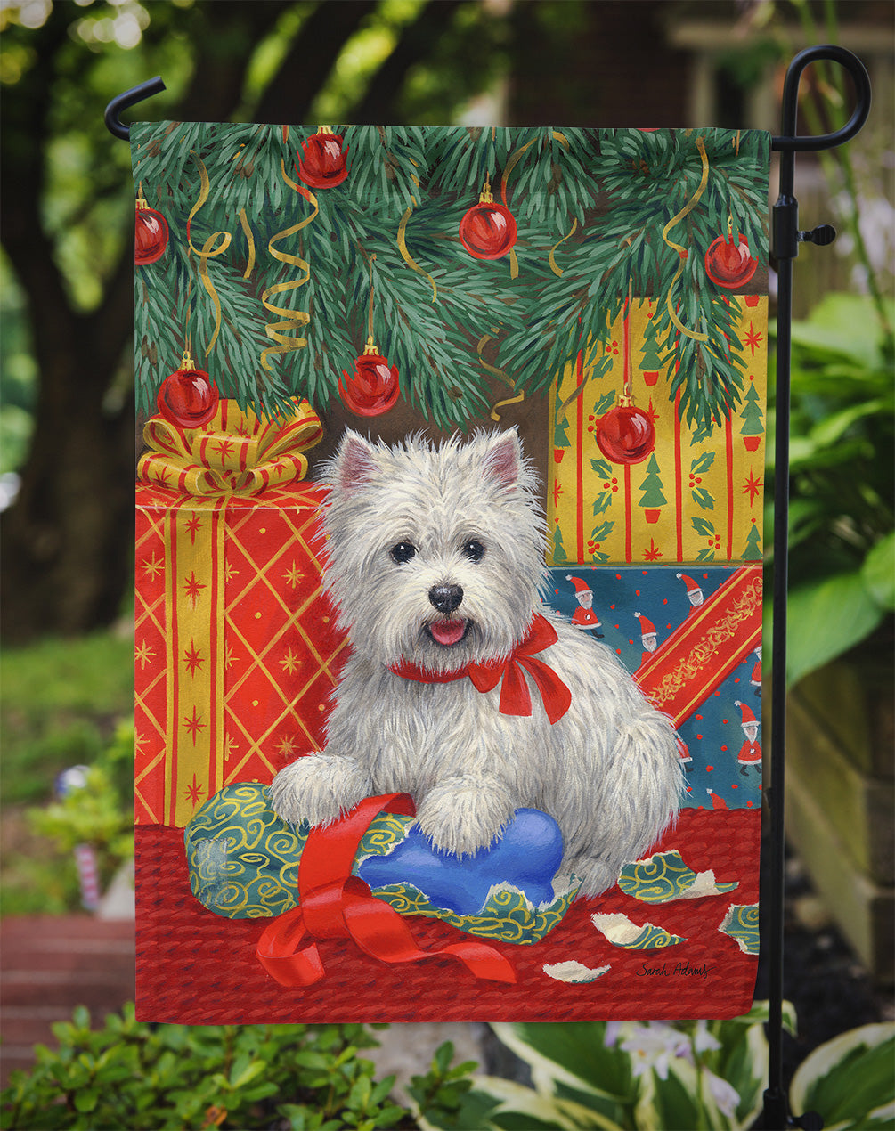 Westie Christmas Packages Flag Garden Size ASA2080GF.