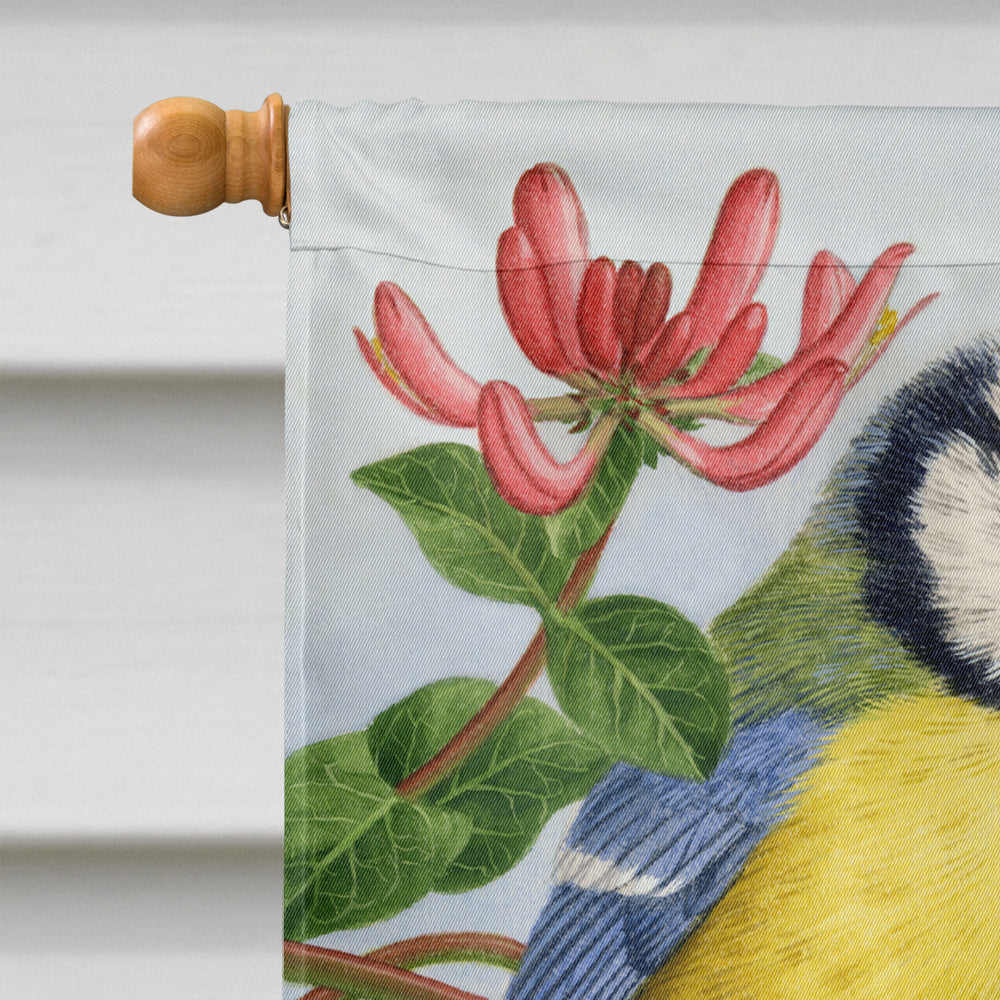 Eurasian Blue Tits at feeding time Flag Canvas House Size ASA2081CHF  the-store.com.