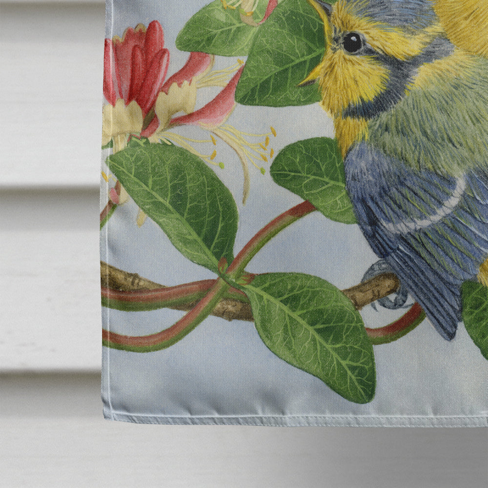 Eurasian Blue Tits at feeding time Flag Canvas House Size ASA2081CHF  the-store.com.