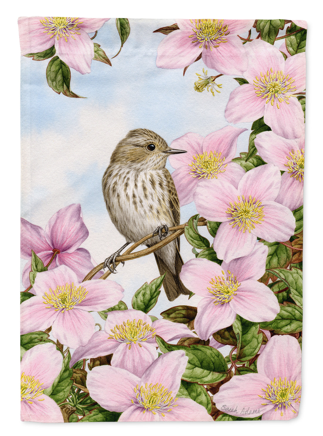 Spotted Flycatcher Flag Canvas House Size ASA2088CHF  the-store.com.