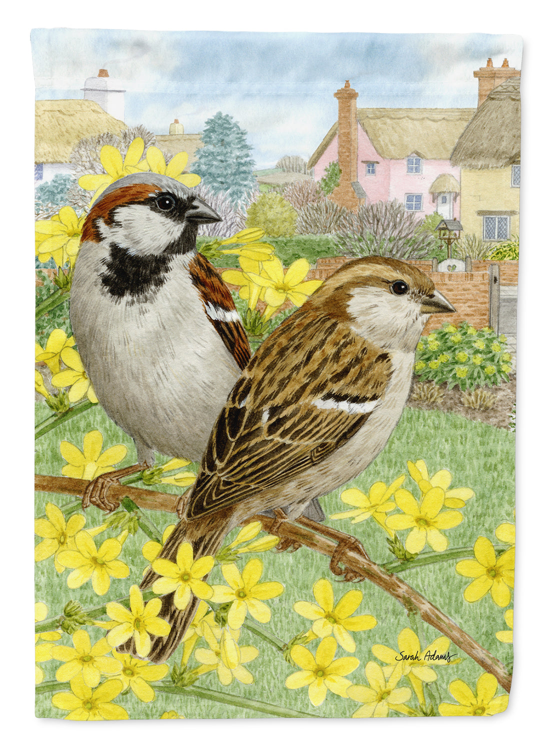 House Sparrows Flag Garden Size ASA2091GF.