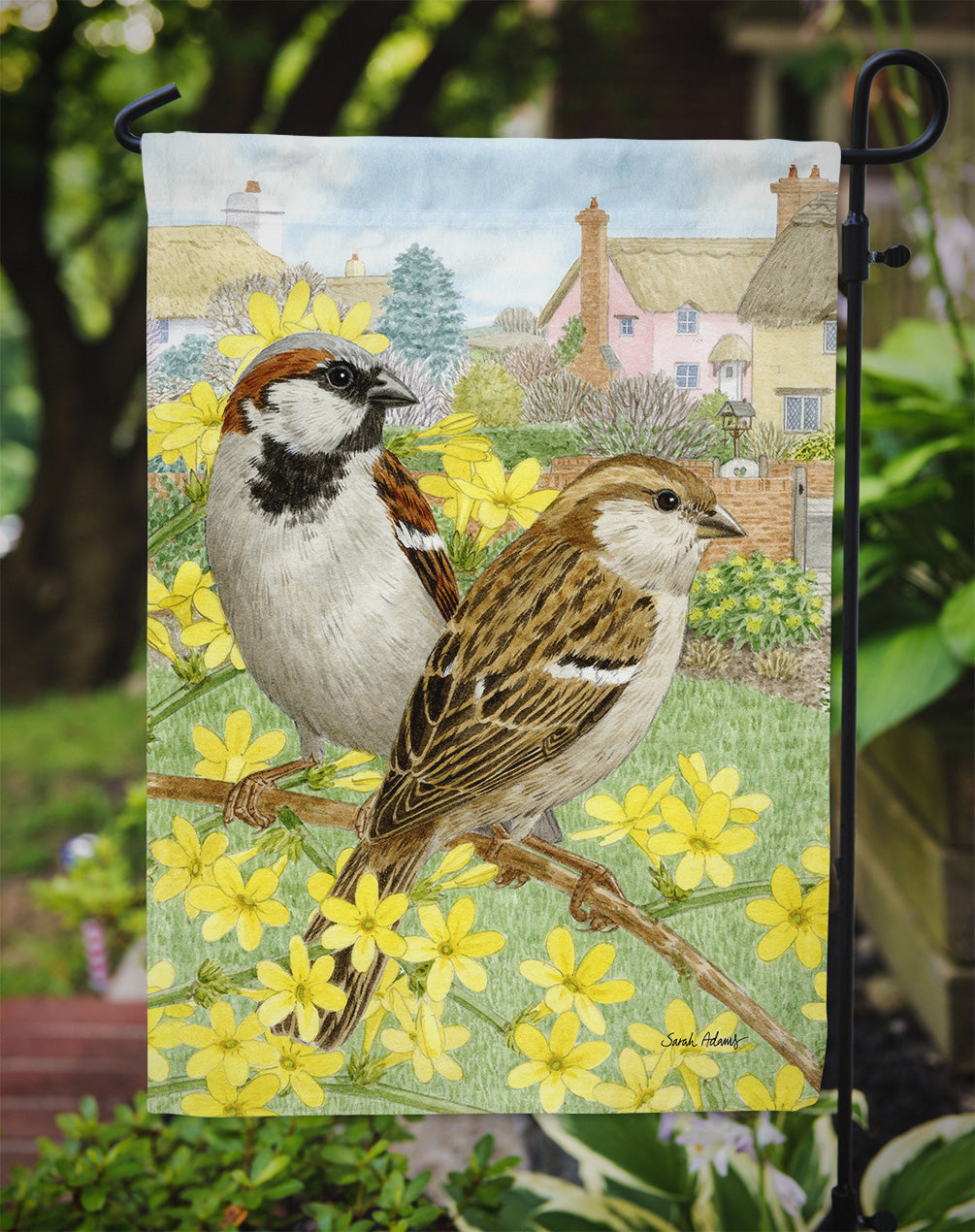 House Sparrows Flag Garden Size ASA2091GF.