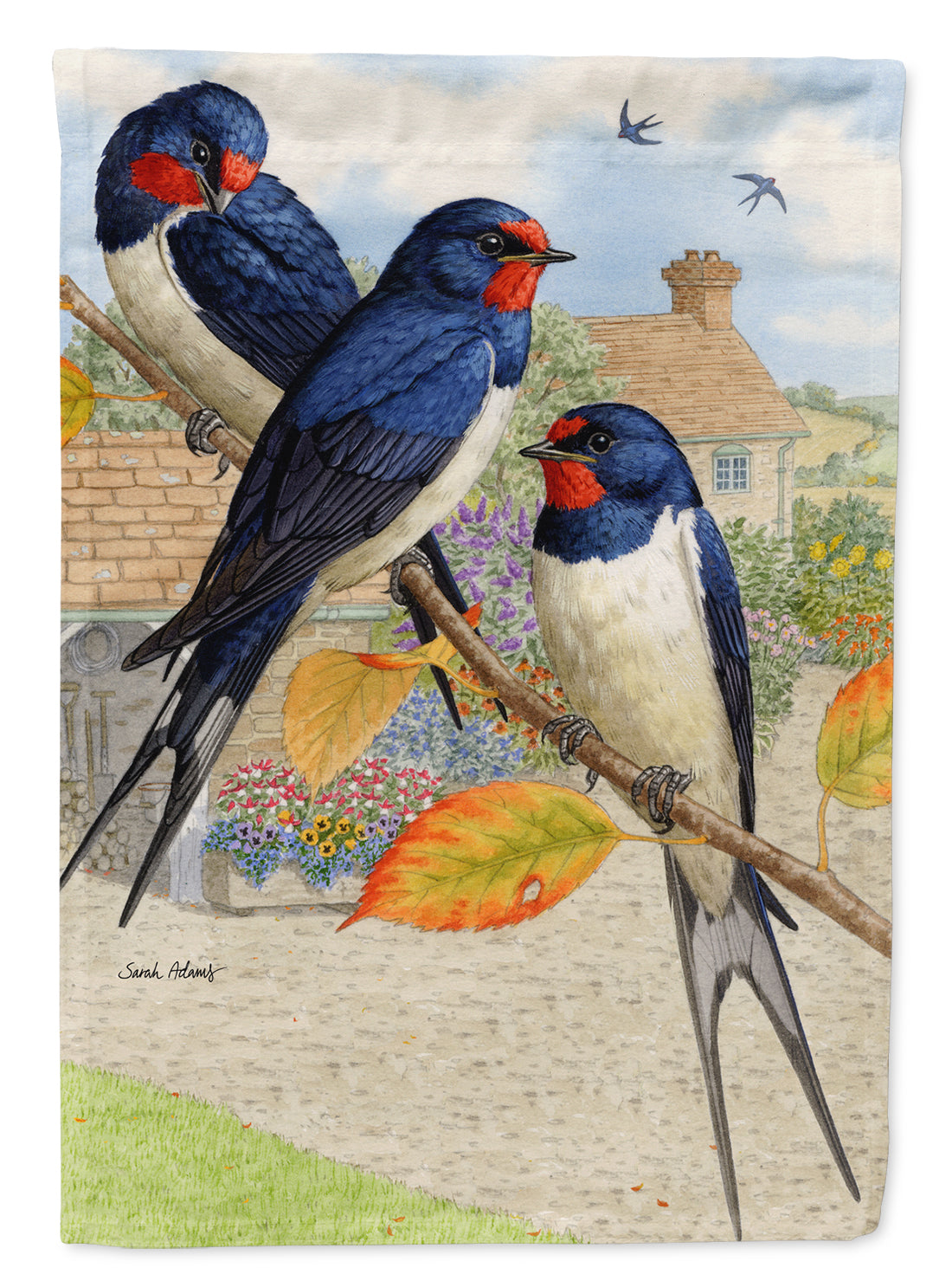 Barn Swallows Flag Canvas House Size ASA2106CHF  the-store.com.