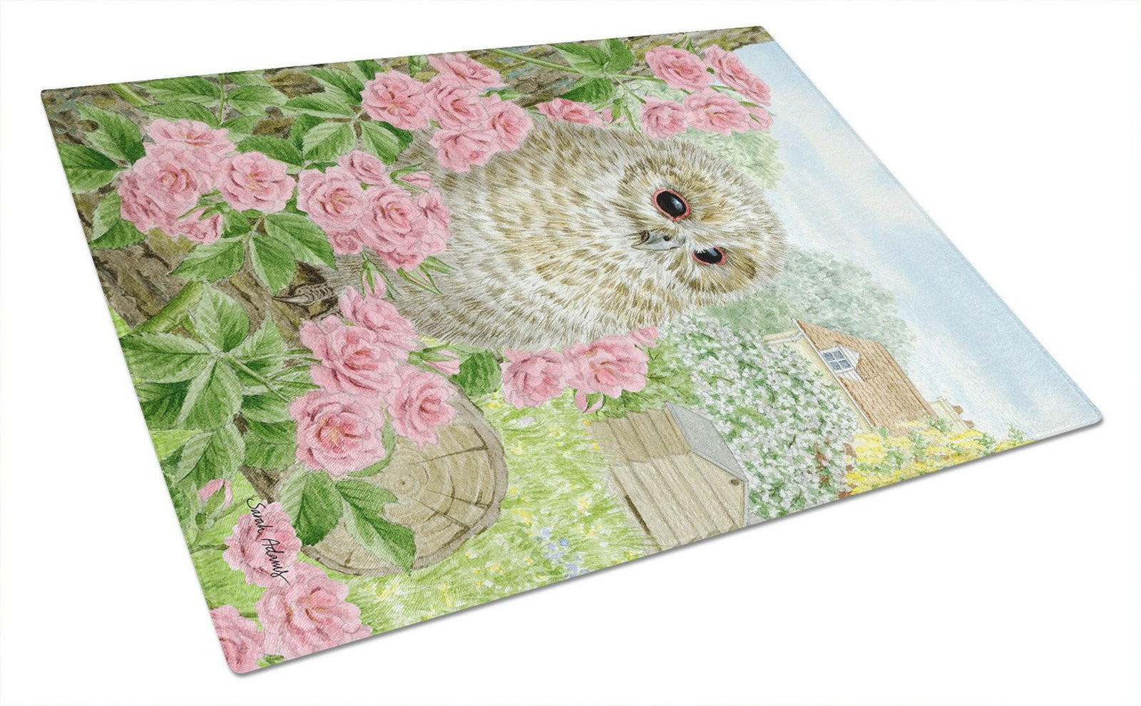 Tawny Owlet Glass Cutting Board Large ASA2109LCB by Caroline's Treasures