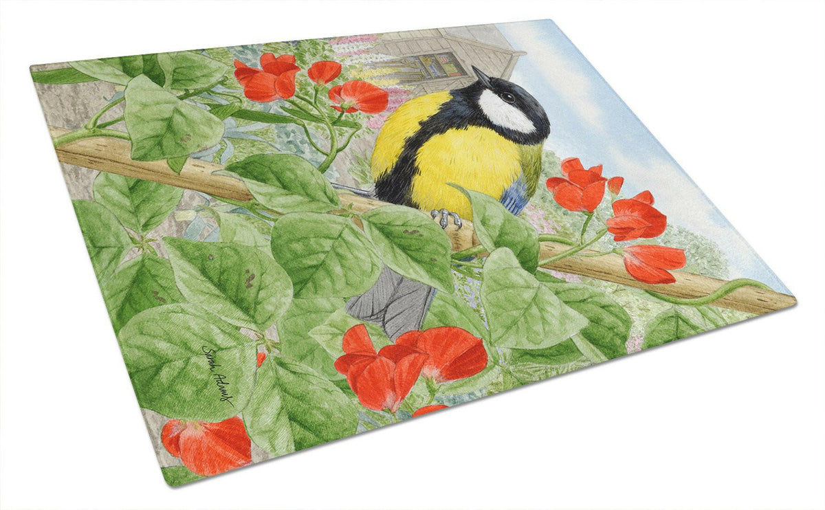 Great Tit Glass Cutting Board Large ASA2110LCB by Caroline&#39;s Treasures