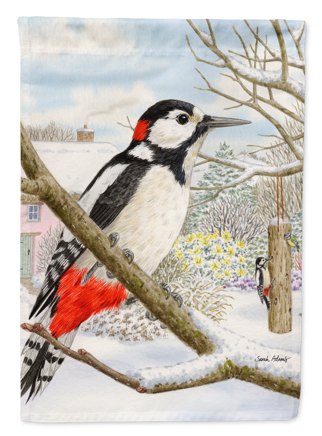 Spotted Woodpecker Flag Garden Size ASA2113GF.