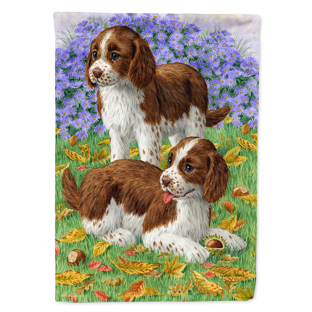 Welsh Springer Spaniel Pups Flag Canvas House Size ASA2116CHF  the-store.com.