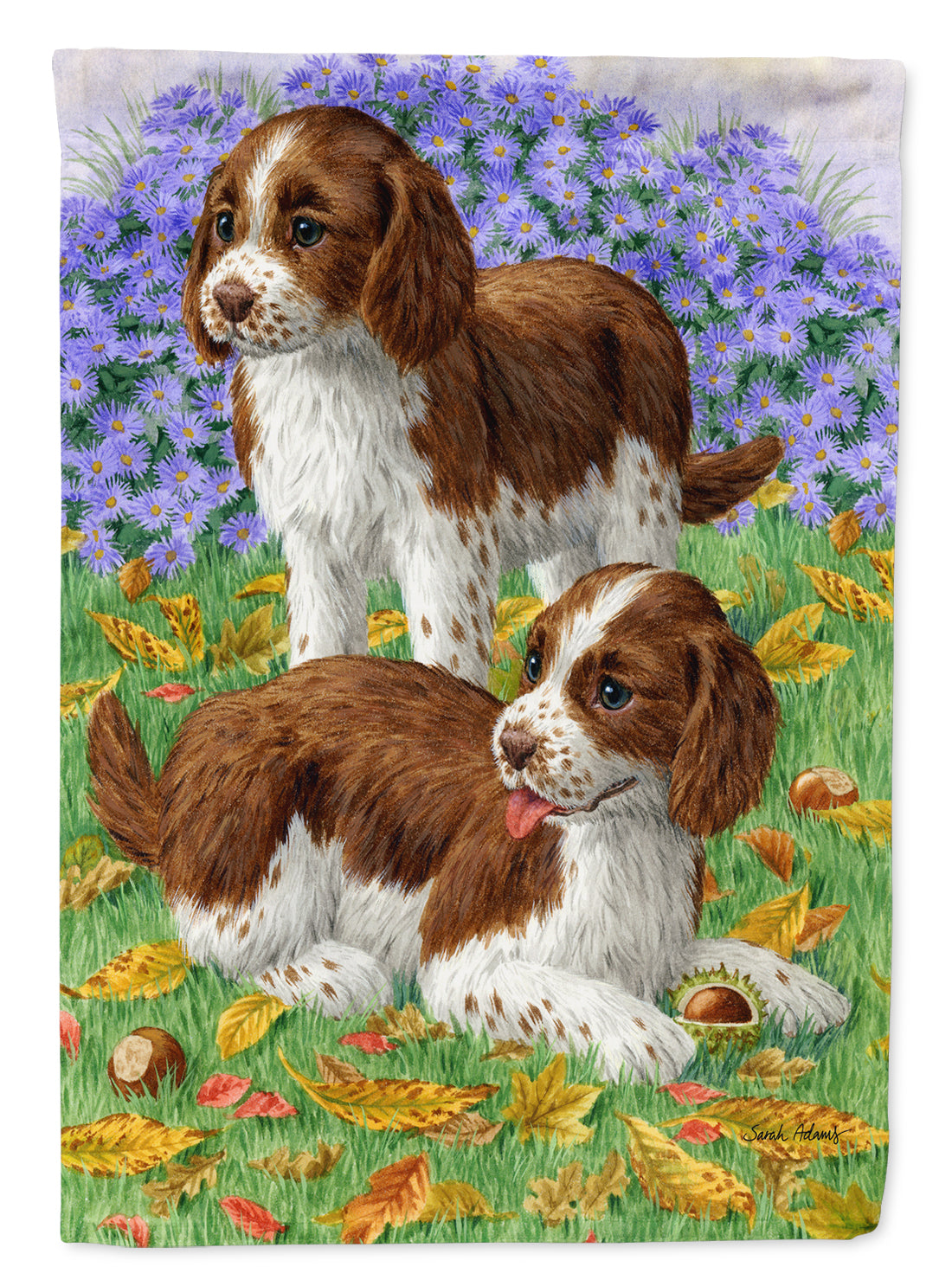 Welsh Springer Spaniel Pups Flag Garden Size ASA2116GF.