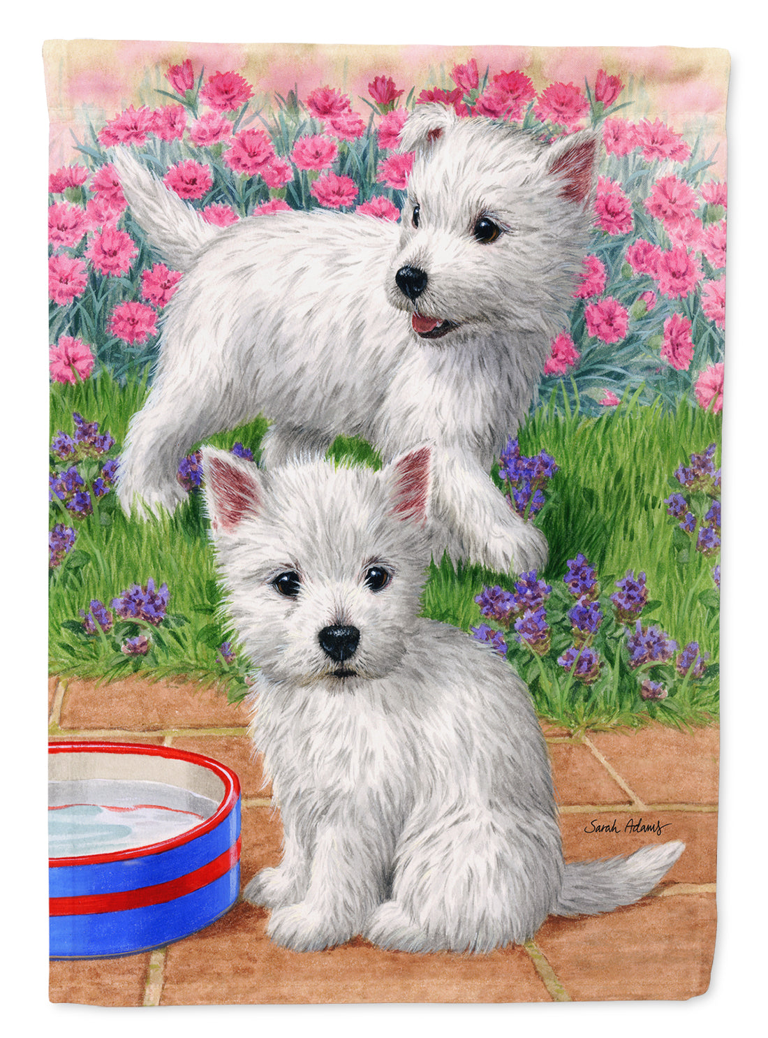 Westie Pups Flag Garden Size ASA2117GF.