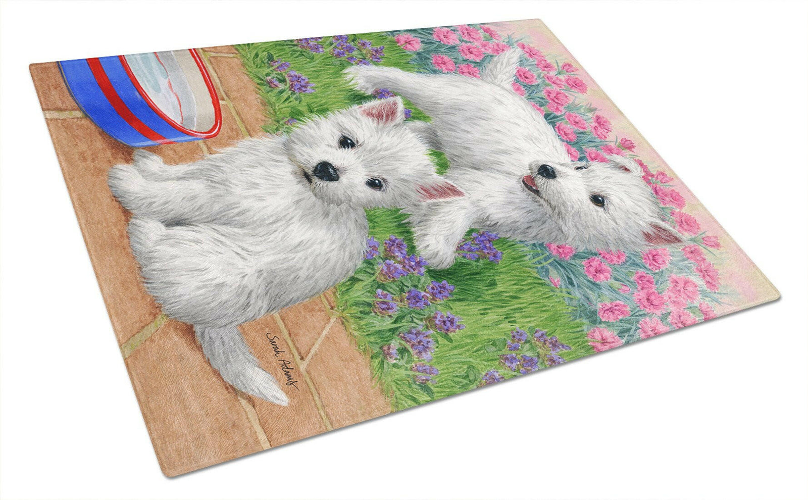 Westie Pups Glass Cutting Board Large ASA2117LCB by Caroline's Treasures