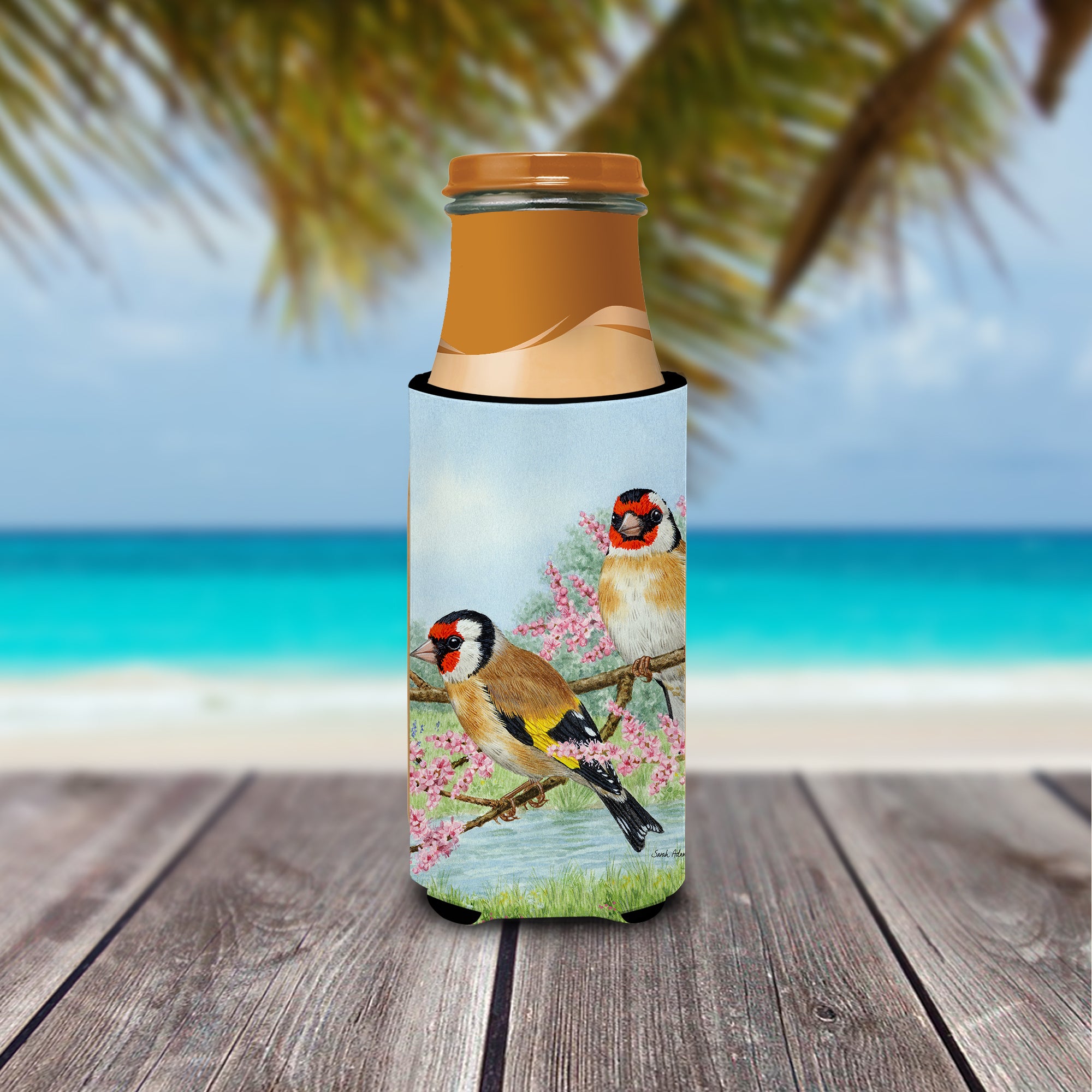 European Goldfinches Ultra Beverage Insulators for slim cans ASA2119MUK  the-store.com.