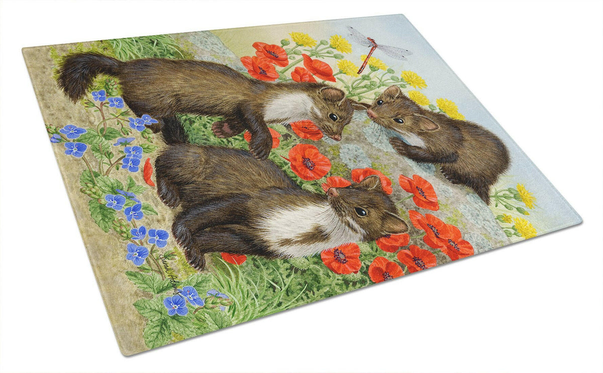 Stone Martins Beech Marten Glass Cutting Board Large ASA2122LCB by Caroline&#39;s Treasures