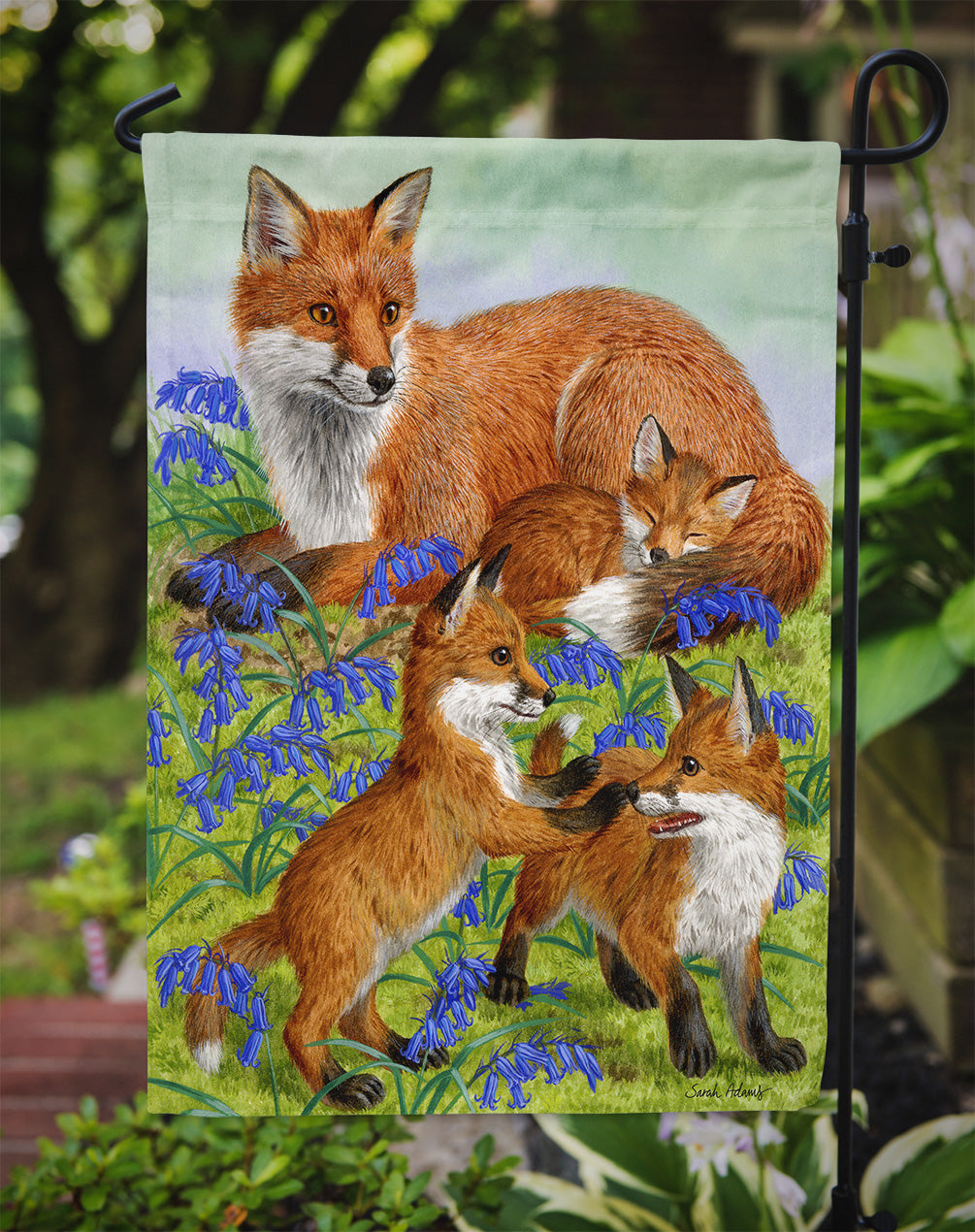 Fox Family Flag Garden Size ASA2123GF.