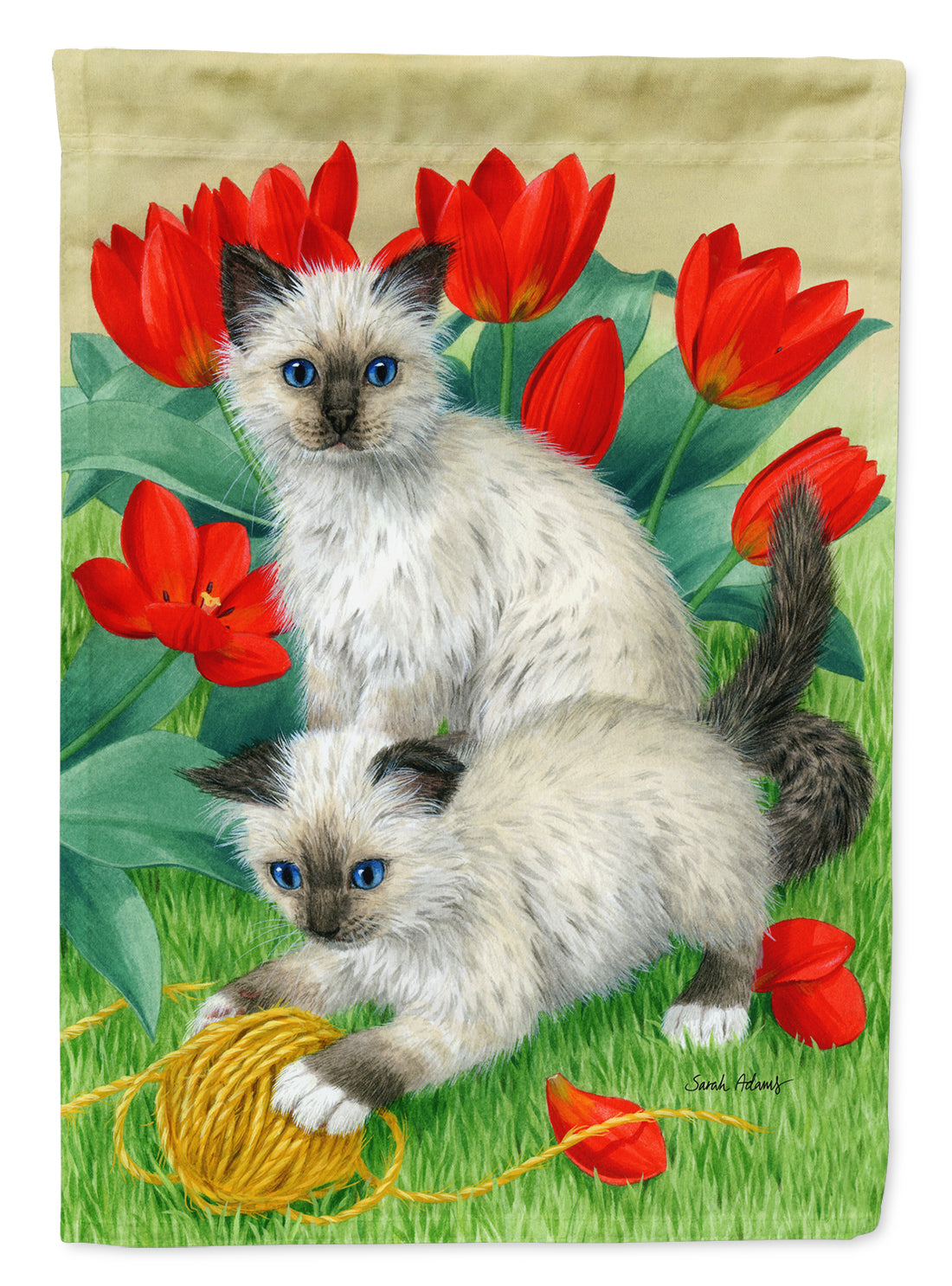 Birman Kittens Flag Canvas House Size ASA2125CHF  the-store.com.