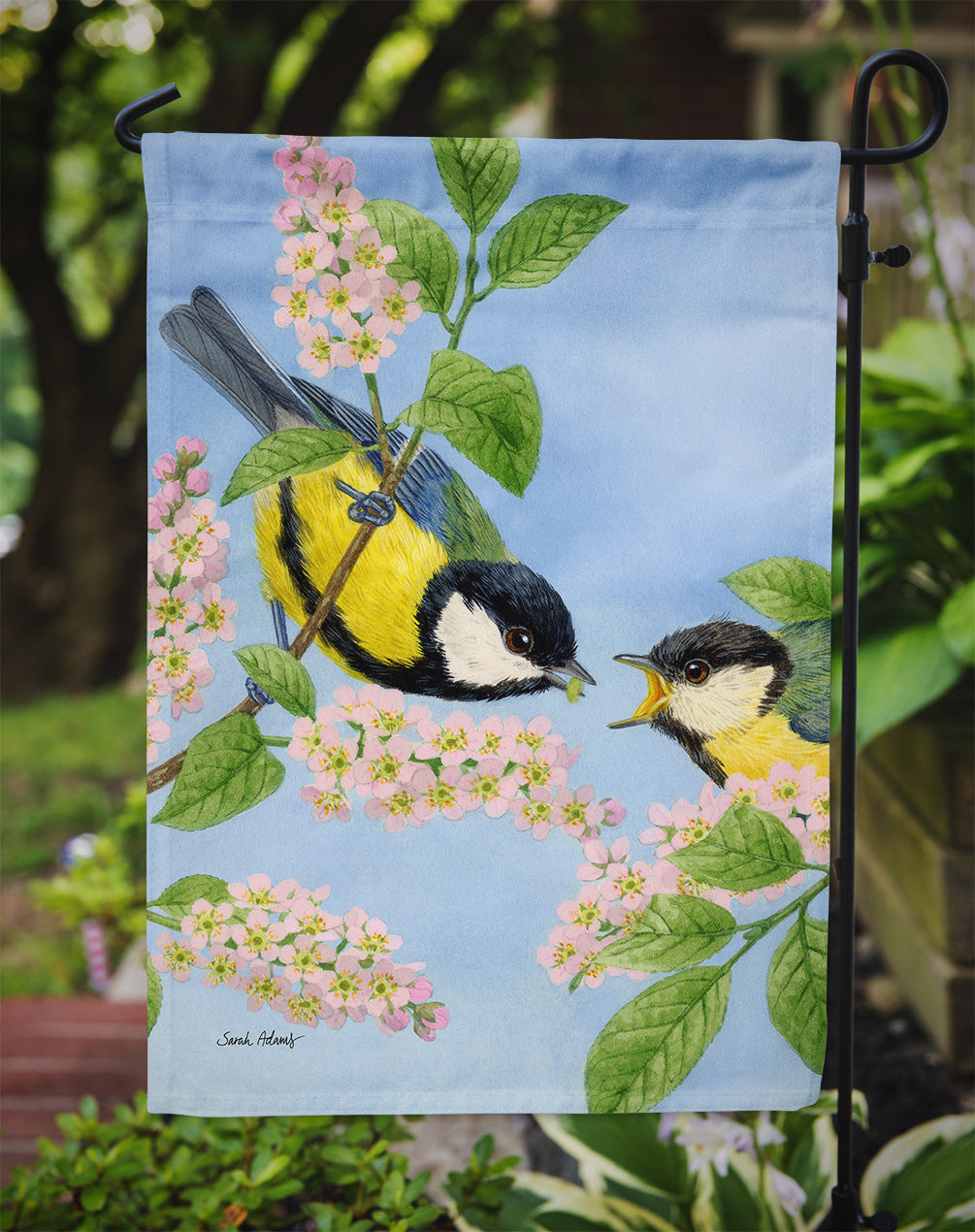 Eurasian Blue Tits Birds Flag Garden Size ASA2128GF.