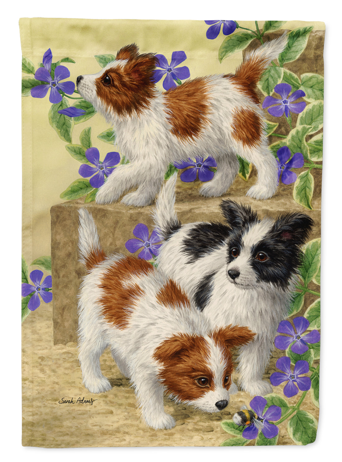 Papillon Pups Flag Garden Size ASA2129GF.