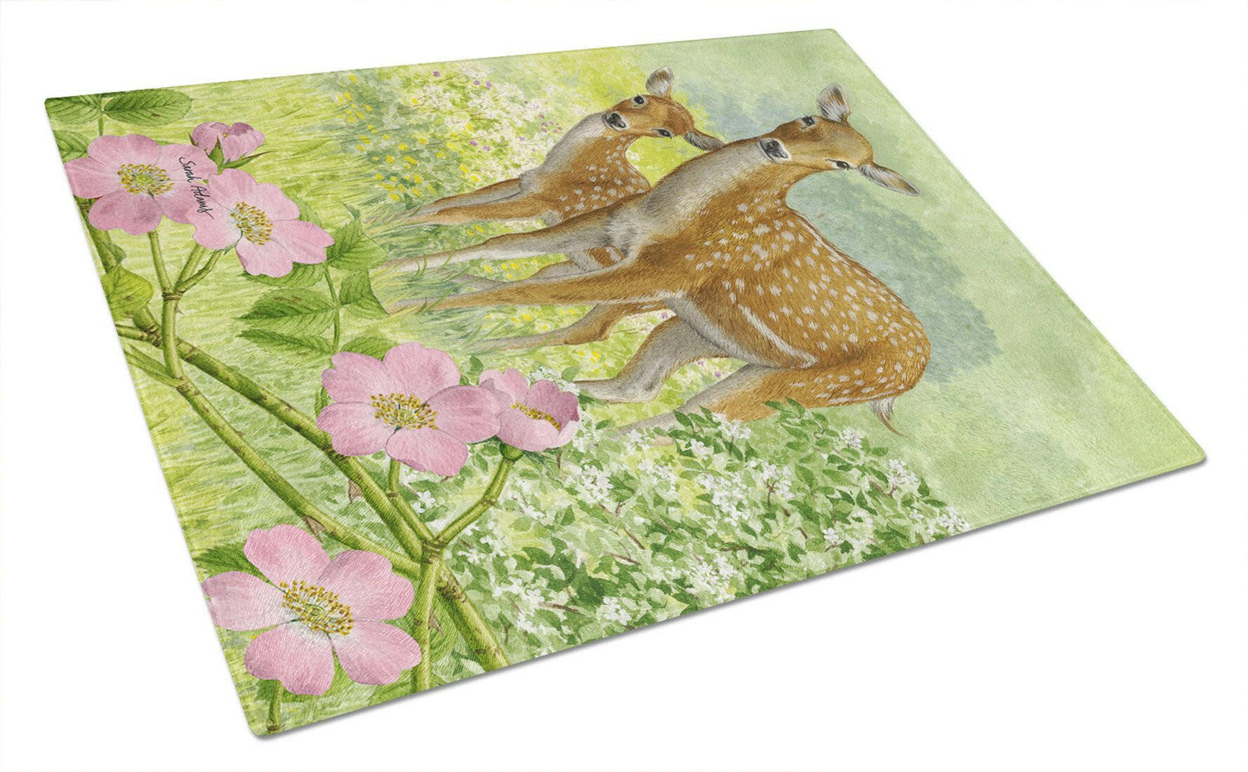 Fallow Deer & Calf Glass Cutting Board Large ASA2130LCB by Caroline's Treasures