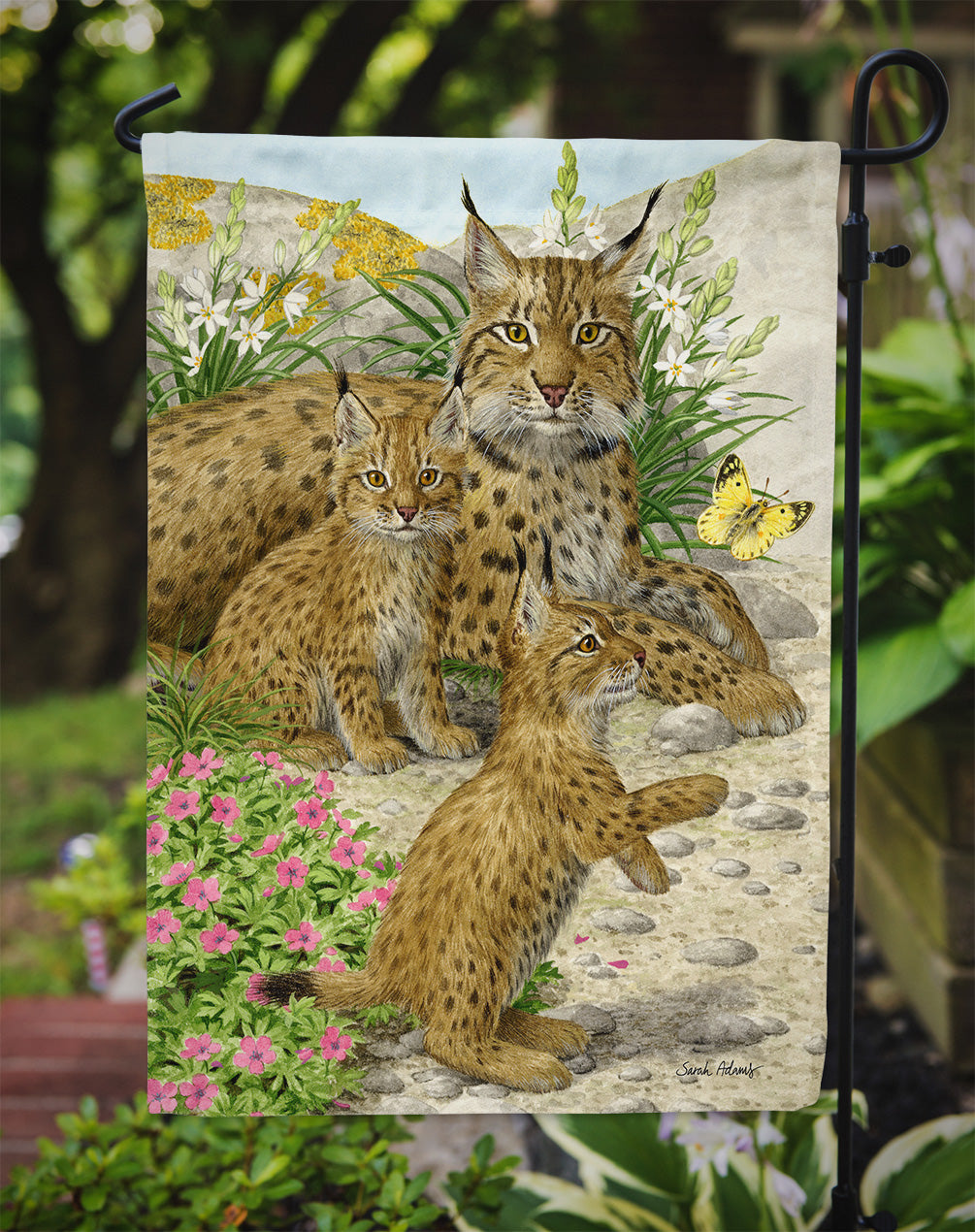 Lynx & Cubs Flag Garden Size ASA2134GF.