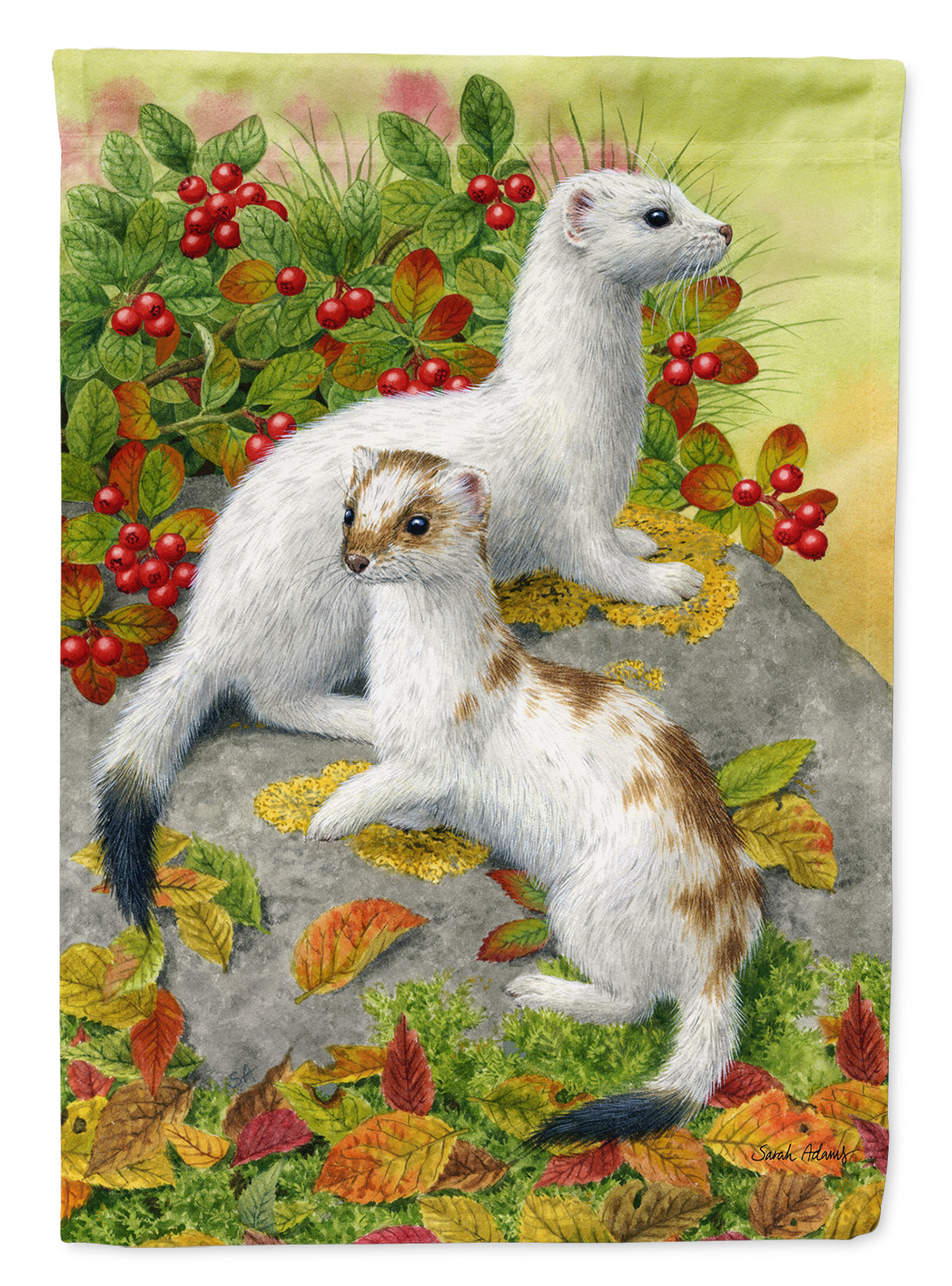 Ermine Stoat Short-tailed Weasel Flag Garden Size ASA2138GF.