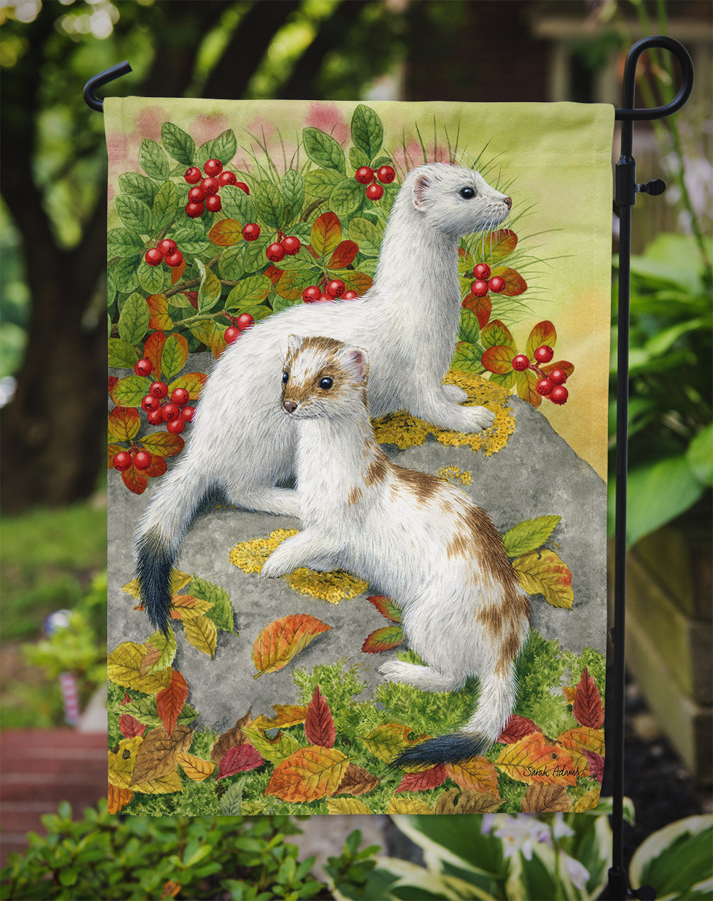 Ermine Stoat Short-tailed Weasel Flag Garden Size ASA2138GF.