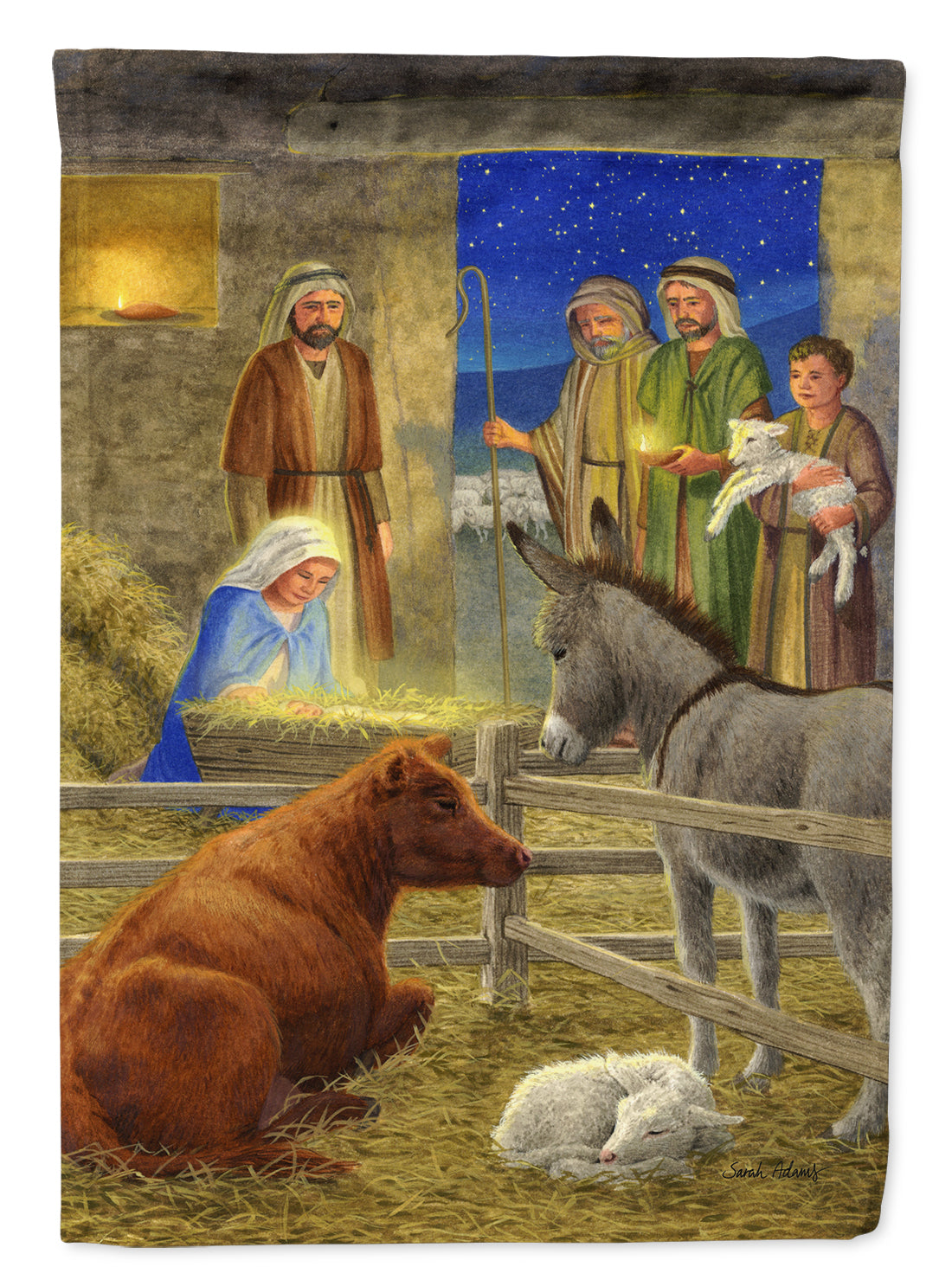 Nativity Scene Flag Canvas House Size ASA2142CHF  the-store.com.