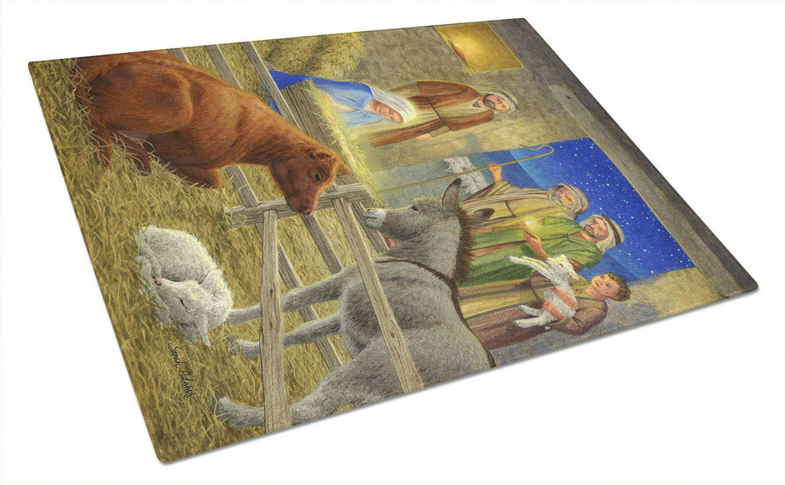 Nativity Scene Glass Cutting Board Large ASA2142LCB by Caroline's Treasures