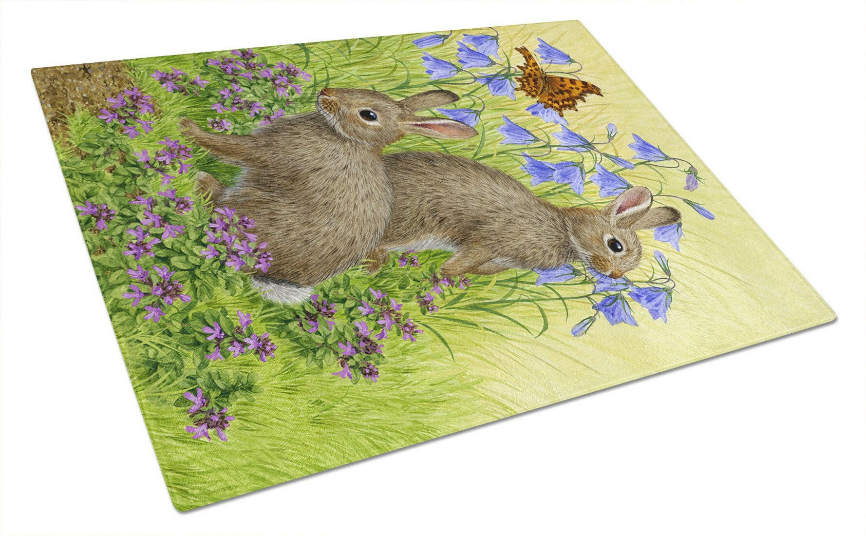 Rabbits  Glass Cutting Board Large ASA2152LCB by Caroline's Treasures