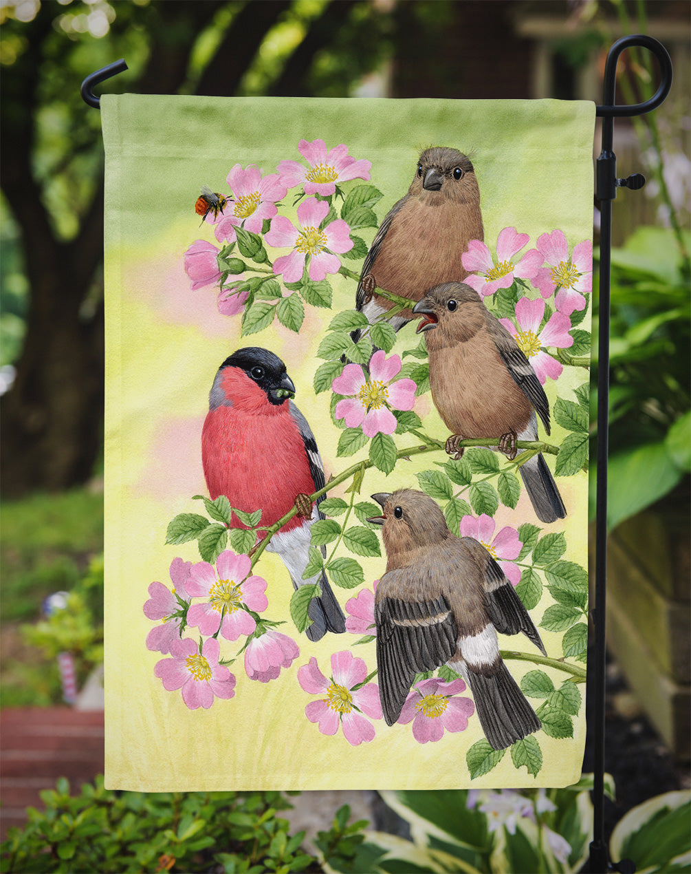 Eurasian Bullfinches Flag Garden Size ASA2154GF.