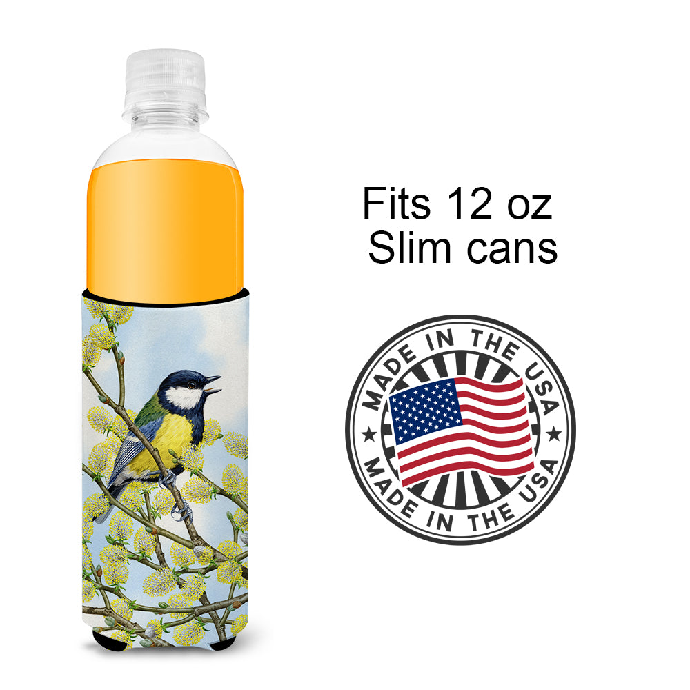 Eurasian Blue Tit on a branch Ultra Beverage Insulators for slim cans ASA2156MUK  the-store.com.