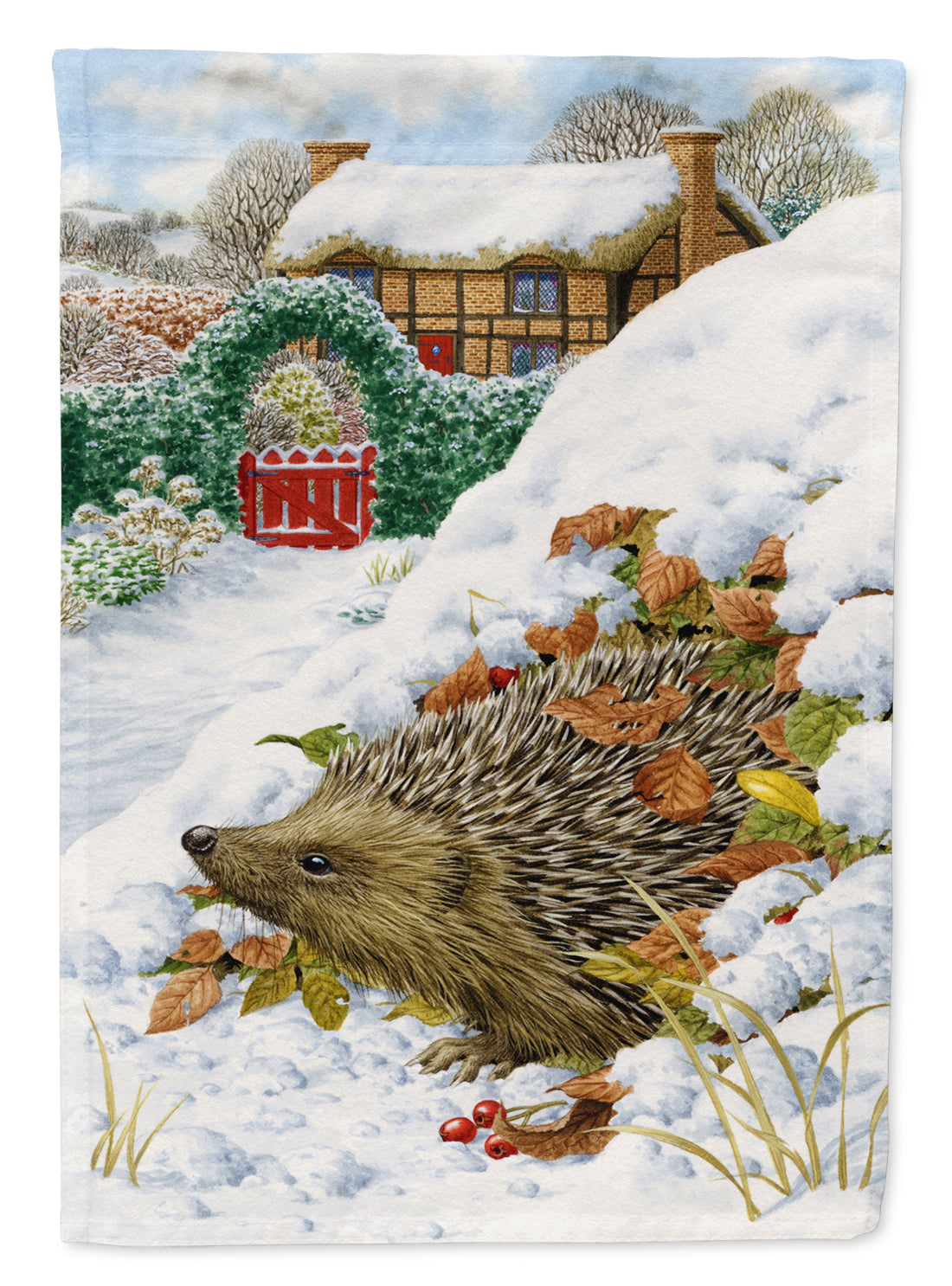 Hedgehog Holiday Flag Canvas House Size ASA2158CHF  the-store.com.