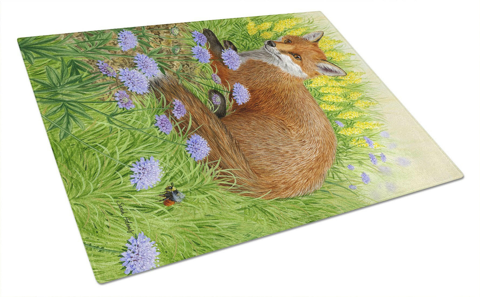 Springtime Fox Glass Cutting Board Large ASA2160LCB by Caroline's Treasures