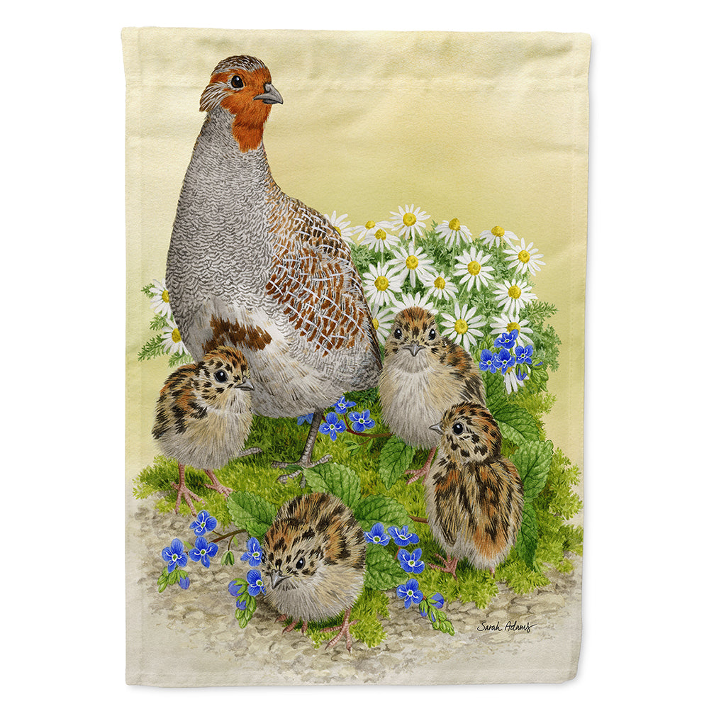 Partridge and Chicks Flag Canvas House Size ASA2162CHF  the-store.com.