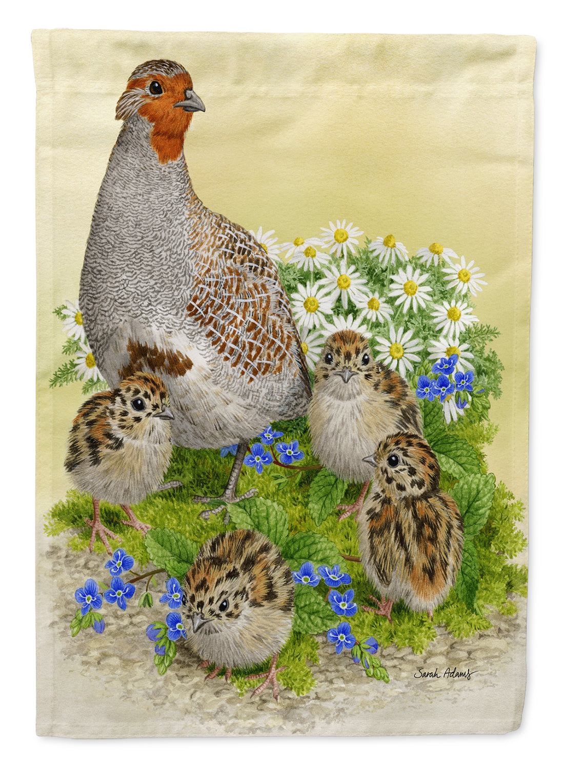 Partridge and Chicks Flag Garden Size ASA2162GF.