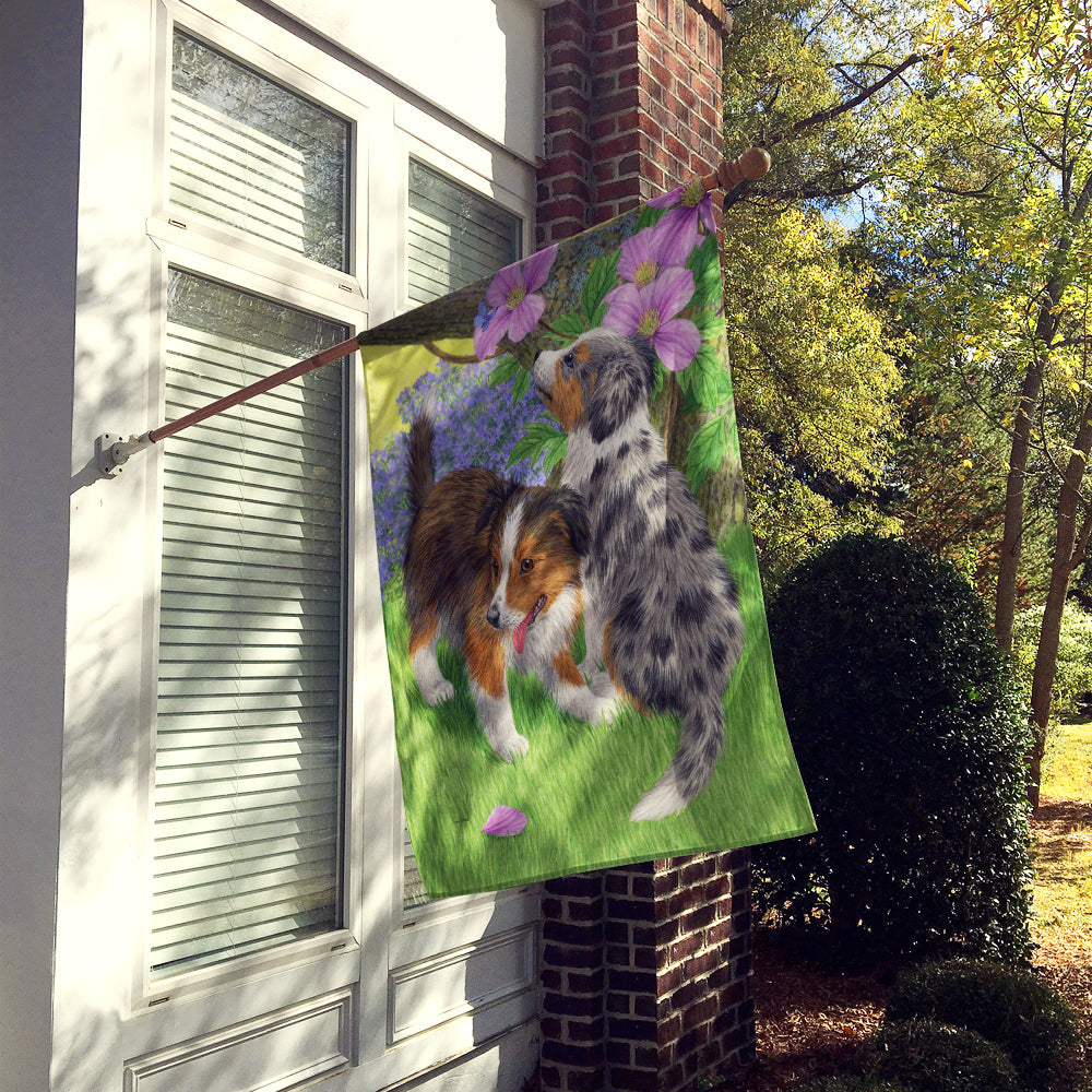 Sheltie Puppies Flag Canvas House Size ASA2166CHF  the-store.com.