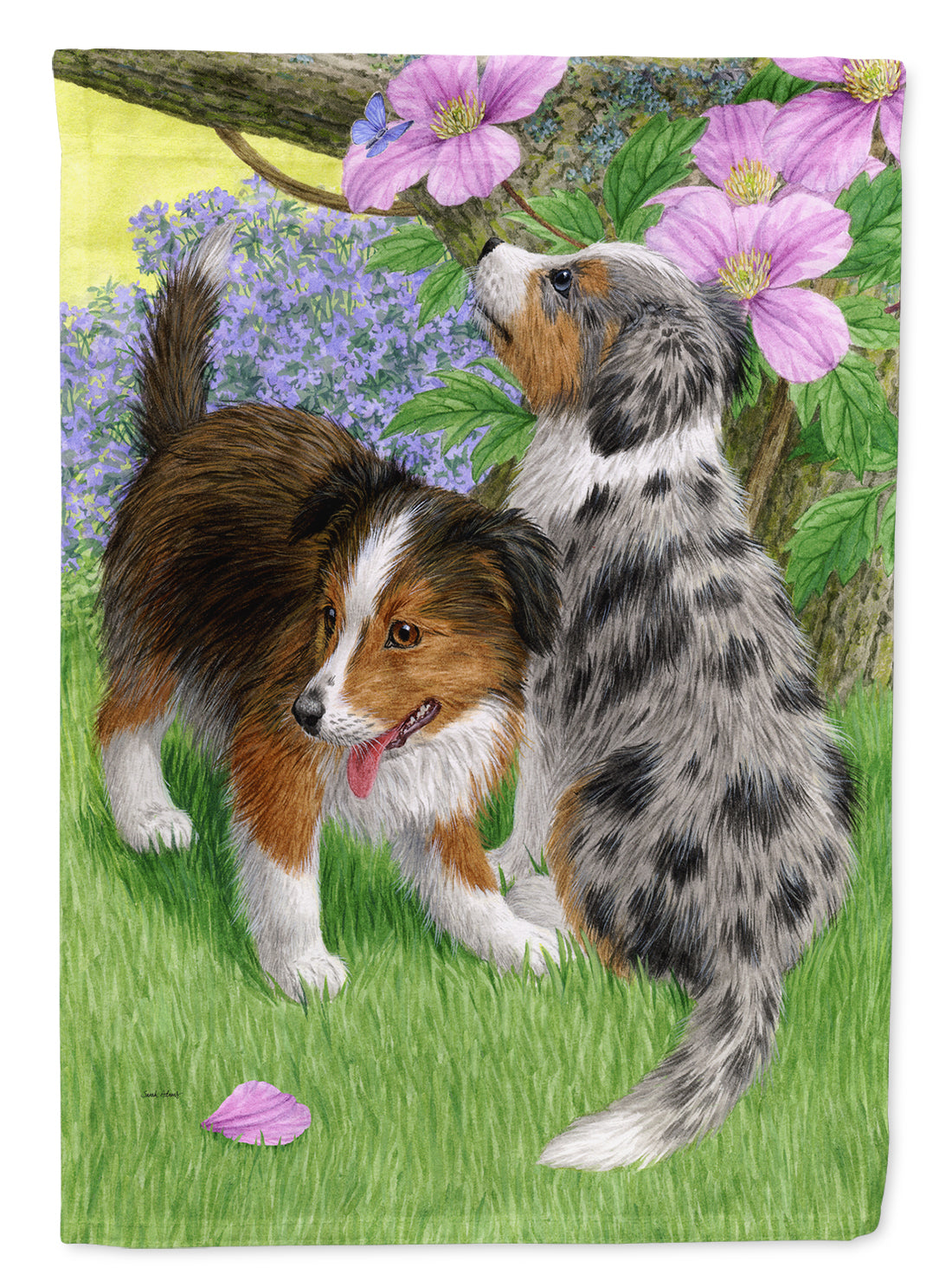 Sheltie Puppies Flag Garden Size ASA2166GF.