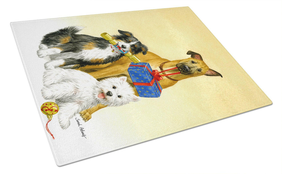 Westie, German Shepherd and Aussie Glass Cutting Board Large ASA2168LCB by Caroline&#39;s Treasures