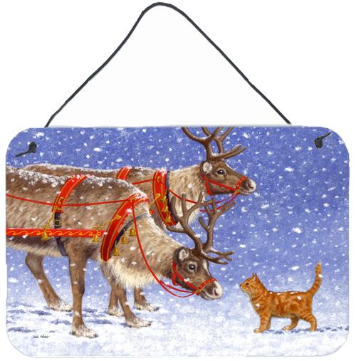 Reindeer &amp; Cat Wall or Door Hanging Prints ASA2174DS812 by Caroline&#39;s Treasures