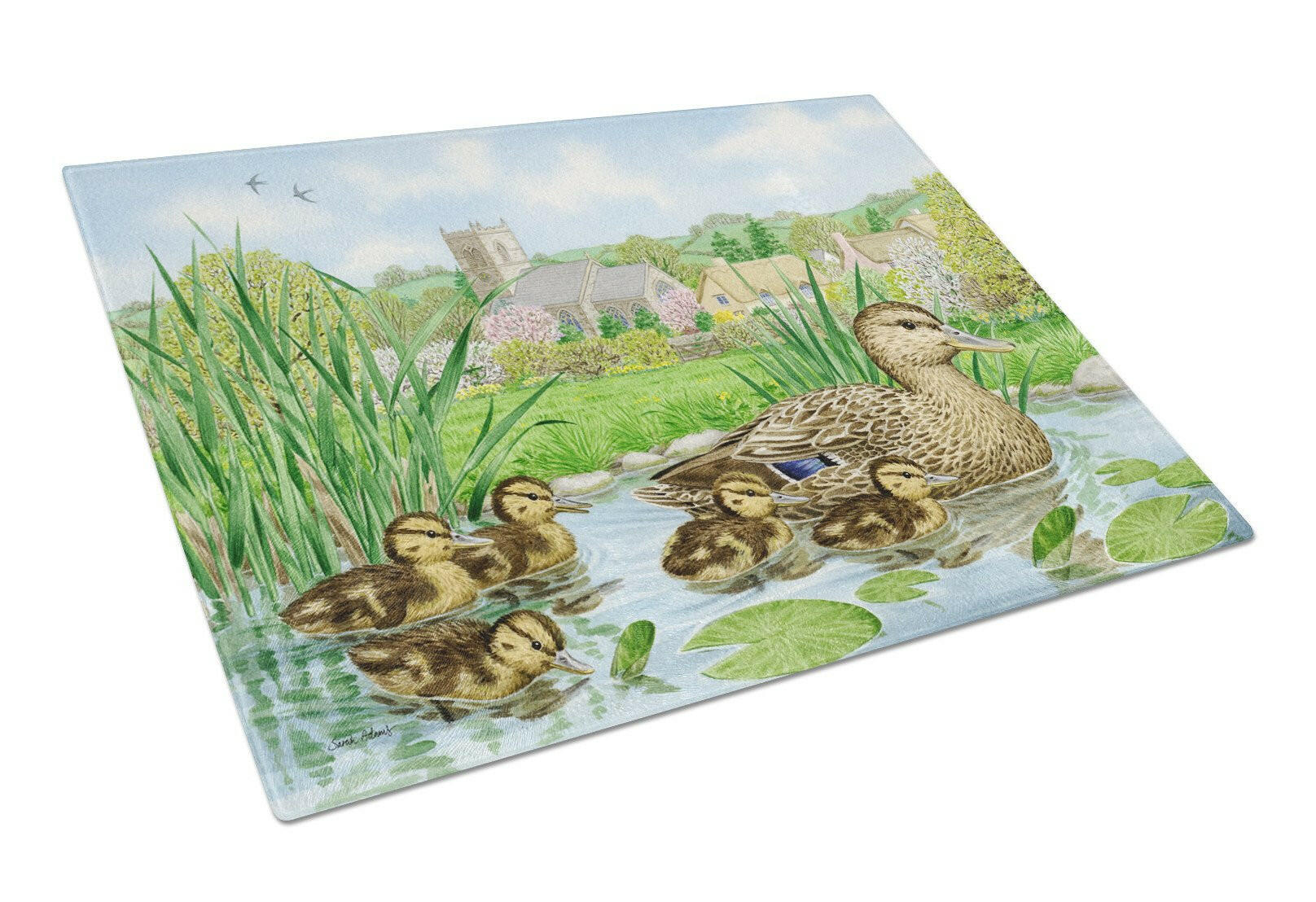 Mallard Duck Glass Cutting Board Large ASA2178LCB by Caroline's Treasures