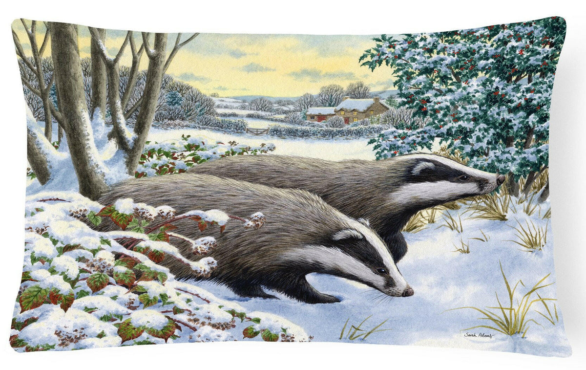 Winter Badgers Fabric Decorative Pillow ASA2183PW1216 by Caroline&#39;s Treasures