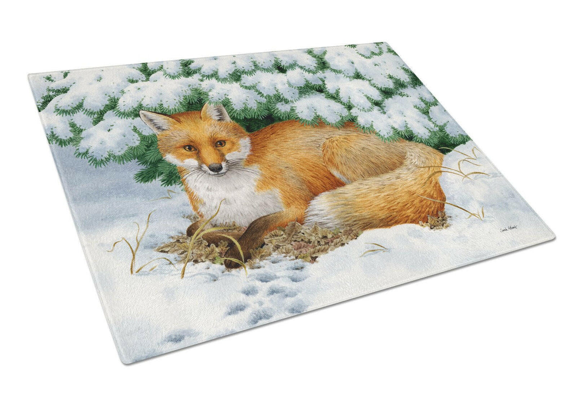 Winter Fox Glass Cutting Board Large ASA2184LCB by Caroline&#39;s Treasures