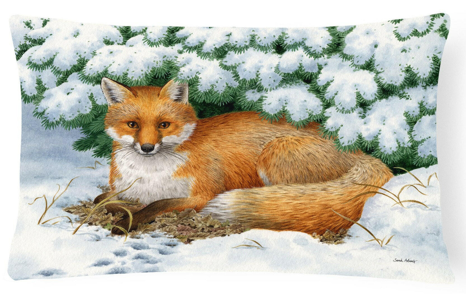 Winter Fox Fabric Decorative Pillow ASA2184PW1216 by Caroline's Treasures