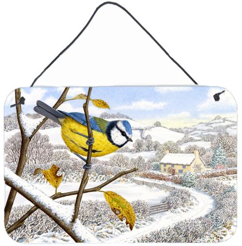 Winter Eurasian Blue Tit Wall or Door Hanging Prints ASA2188DS812 by Caroline&#39;s Treasures