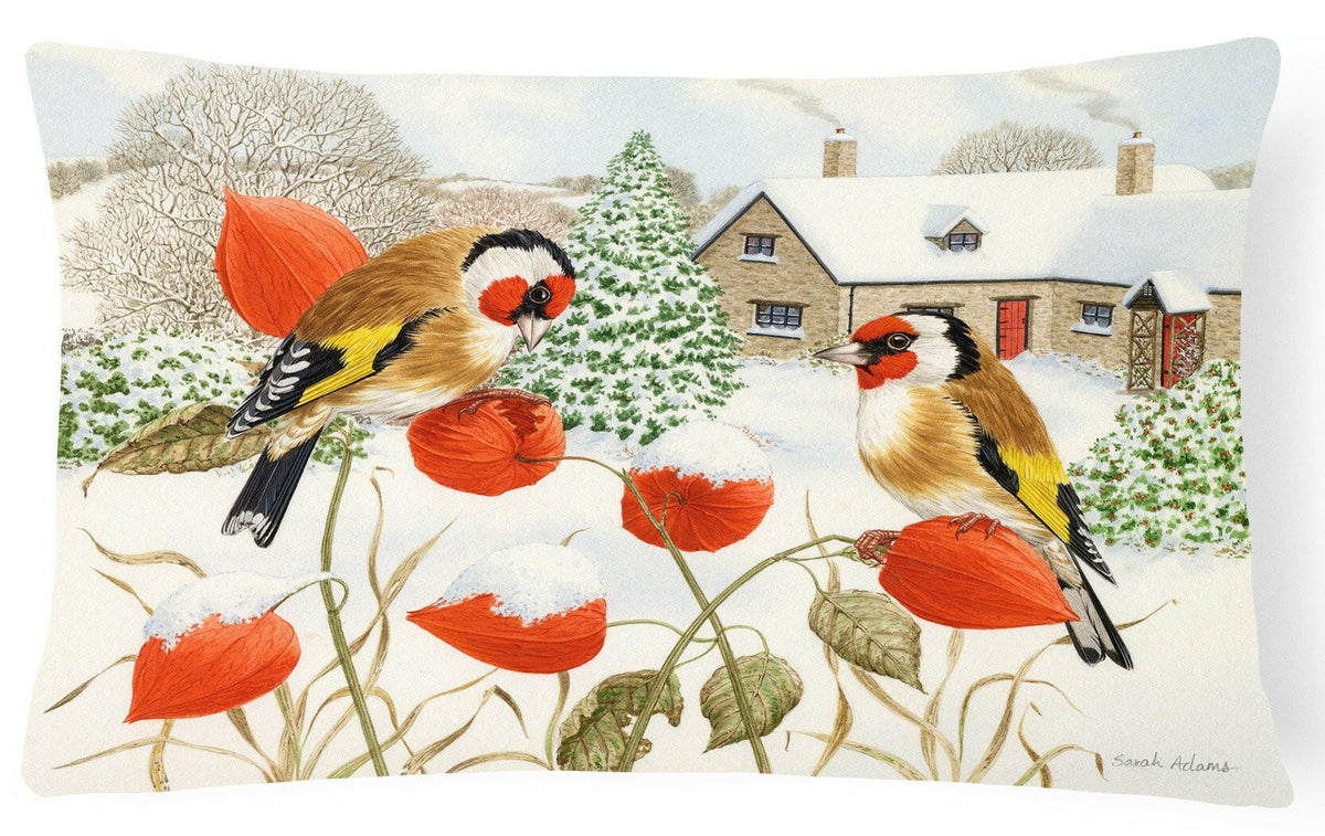 European Goldfinches Fabric Decorative Pillow ASA2189PW1216 by Caroline&#39;s Treasures