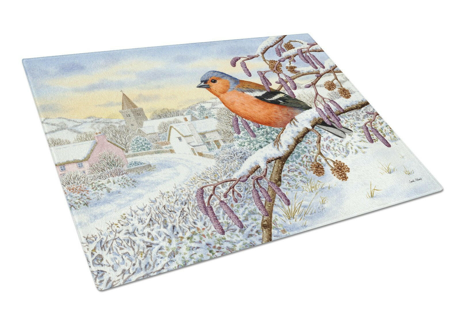 Bull Finch Glass Cutting Board Large ASA2193LCB by Caroline's Treasures