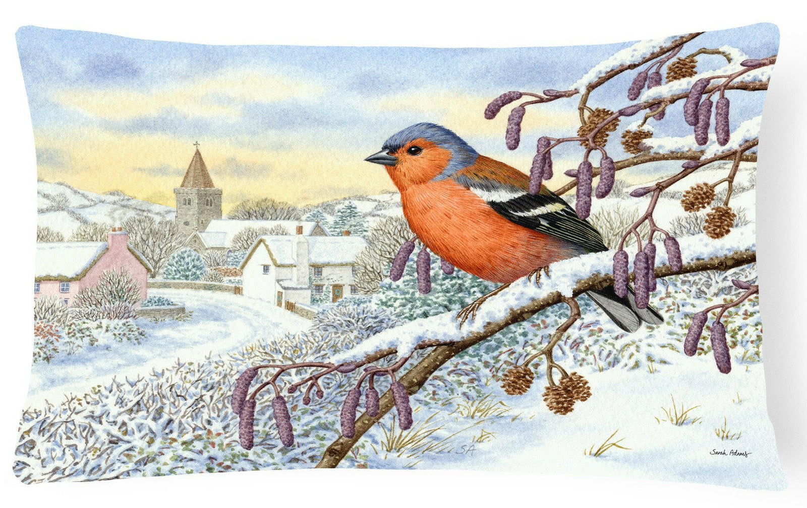 Bull Finch Fabric Decorative Pillow ASA2193PW1216 by Caroline's Treasures