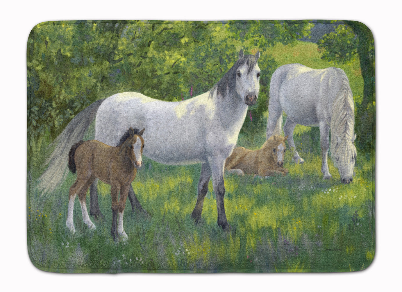 Group of Horses Machine Washable Memory Foam Mat ASA2195RUG - the-store.com