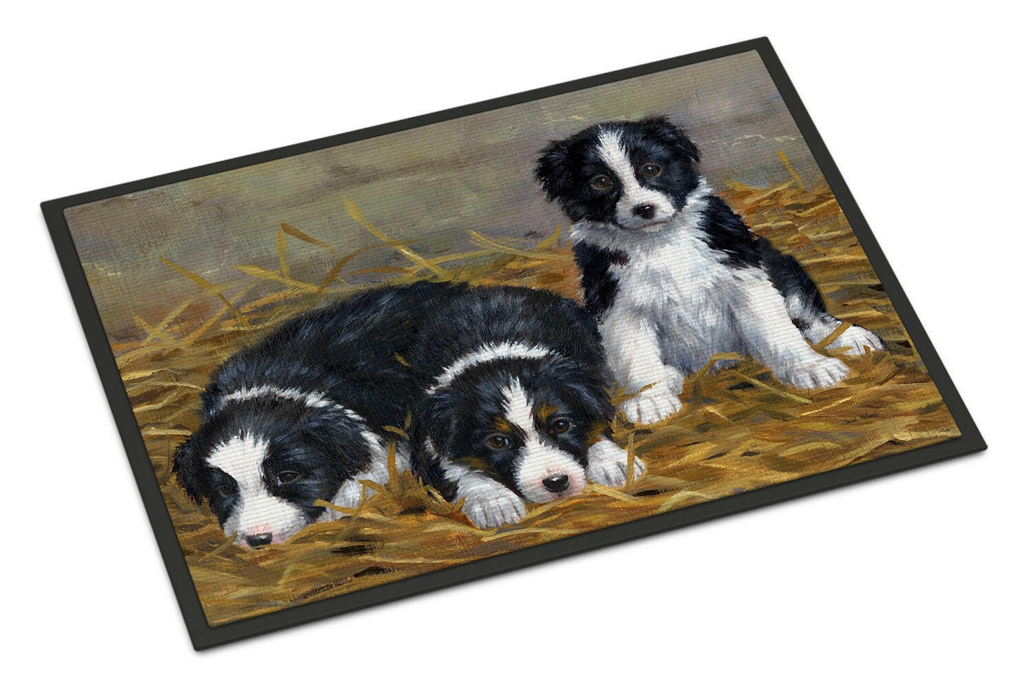 Border Collie Puppies Indoor or Outdoor Mat 24x36 ASA2196JMAT - the-store.com