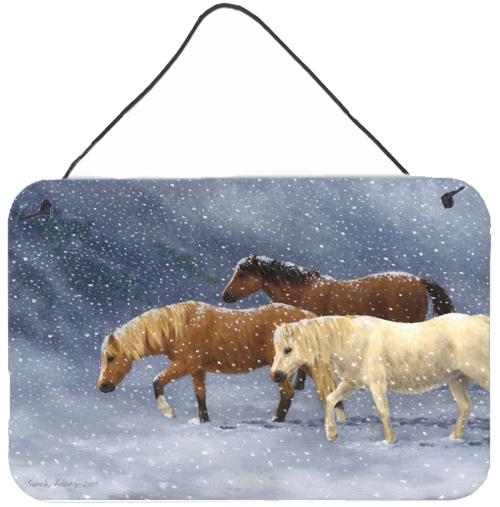 Seeking Shelter Horses Wall or Door Hanging Prints ASA2197DS812 by Caroline's Treasures